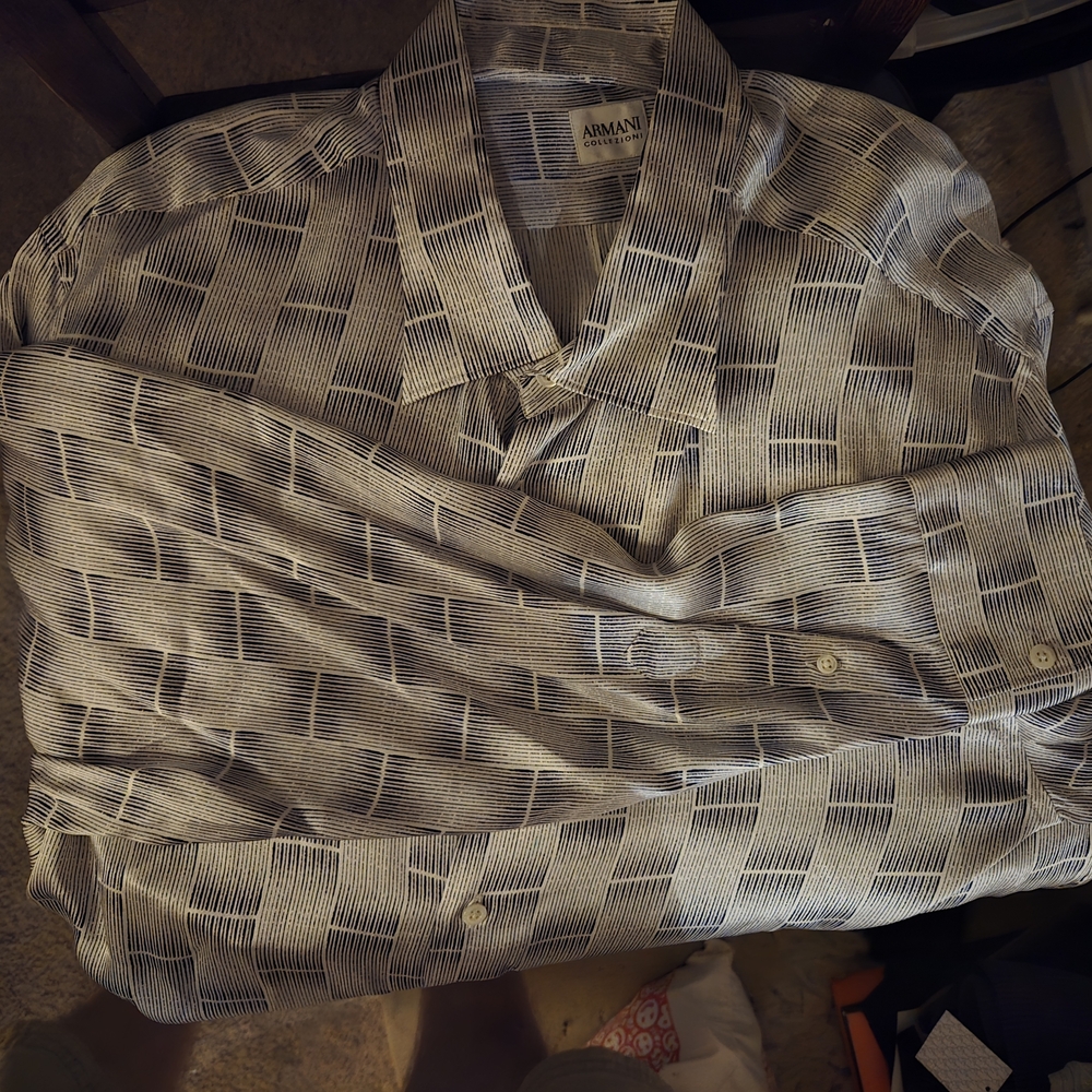Armani Collezioni Black and White Dress Shirt